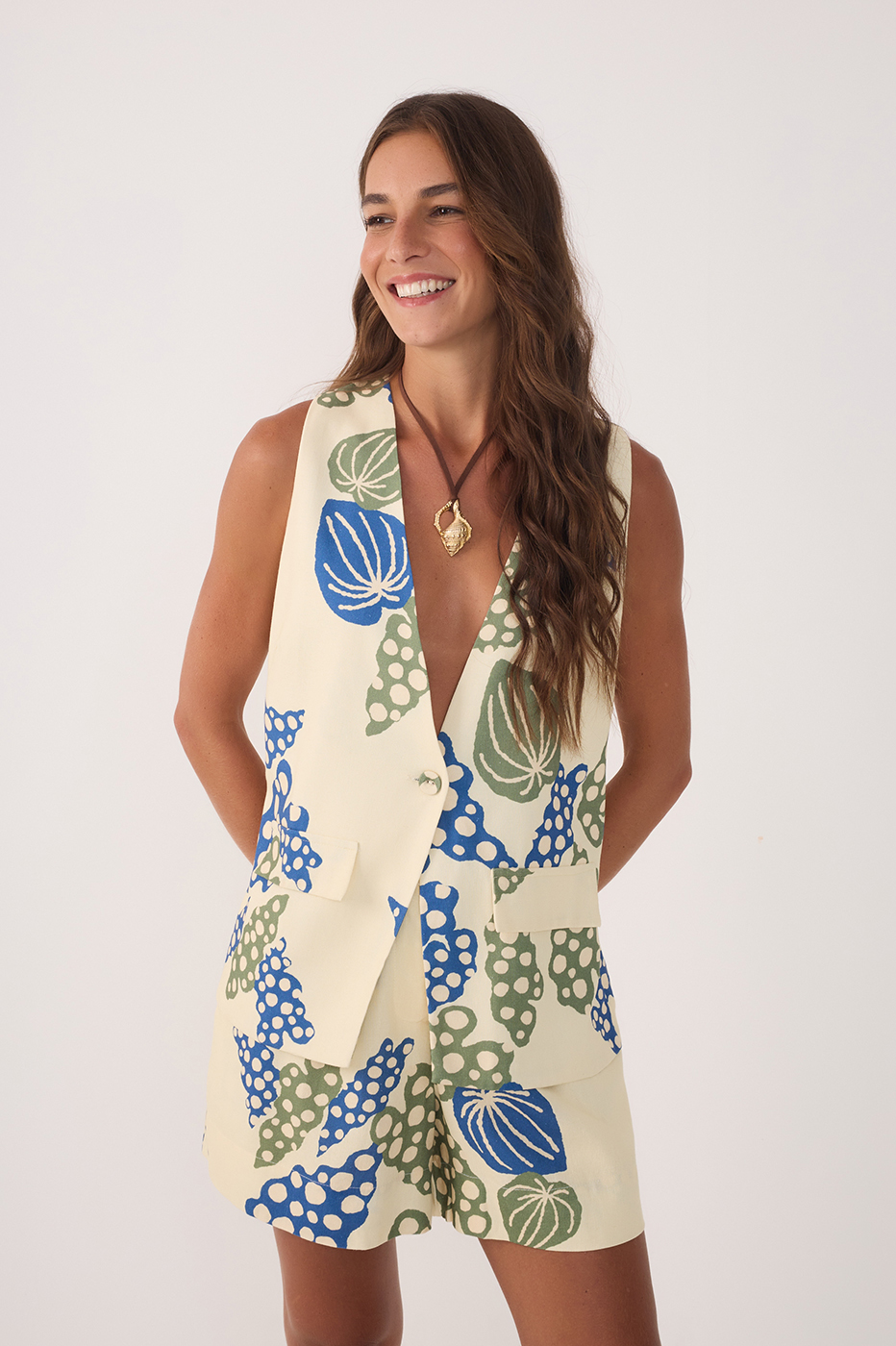 Begonia Print Maxi Vest_2