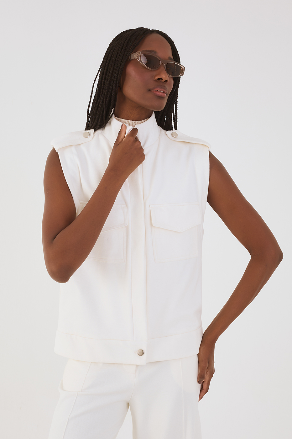 Off-White High Neck Tailored Vest_2