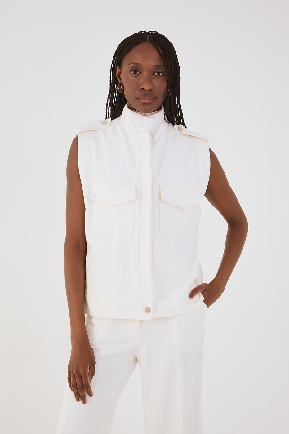 Off-White High Neck Tailored Vest_3