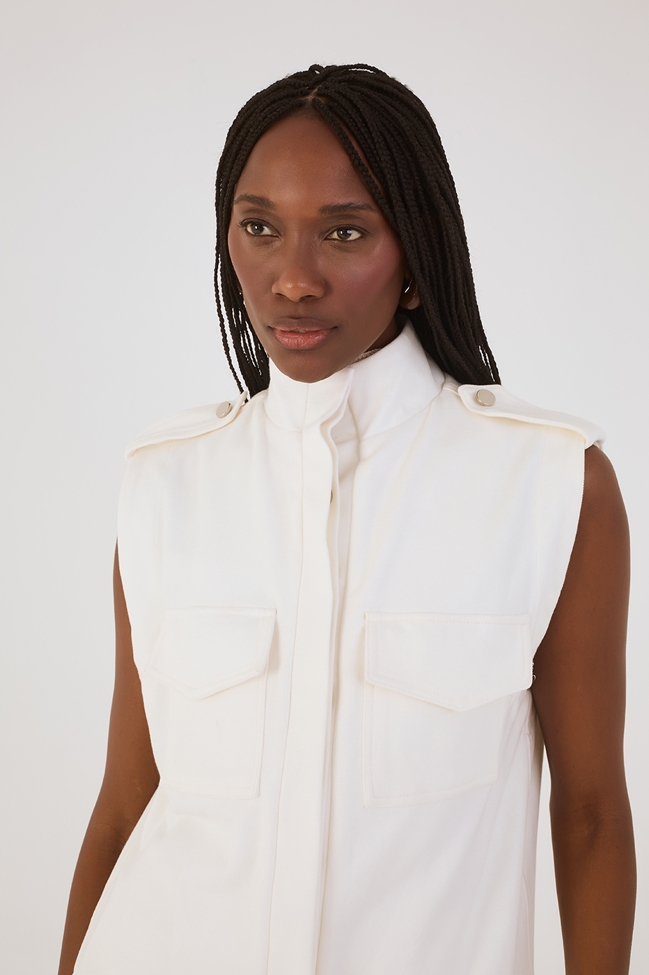 Off-White High Neck Tailored Vest_4