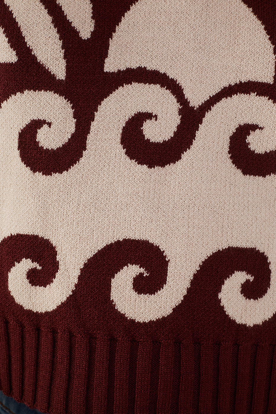 Wine Bossa Paradise V Neck Tricot Crop Vest_6