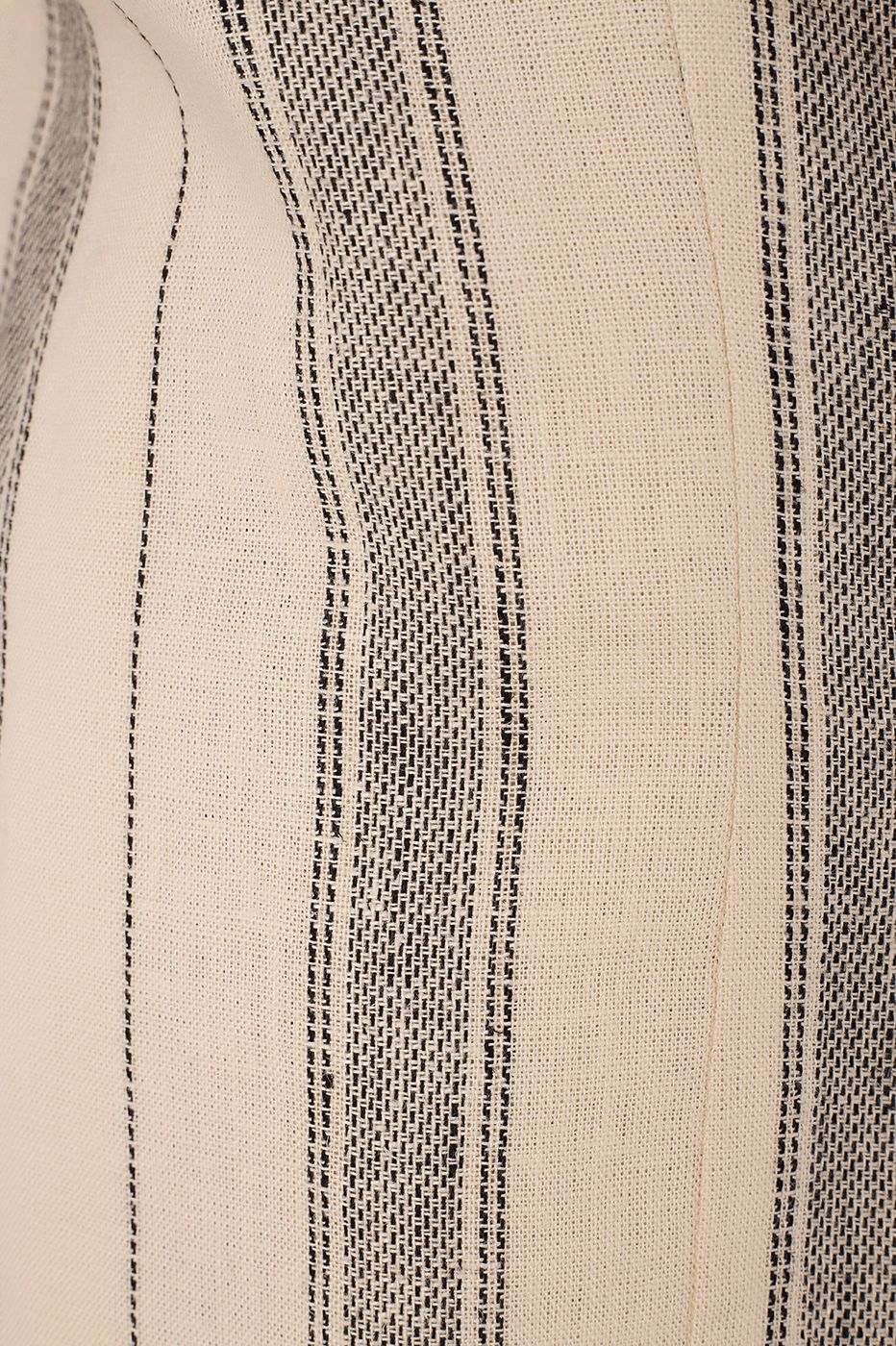 Sand Stripes Buttoned Notched Lapel Sleeveless Linen Vest_7