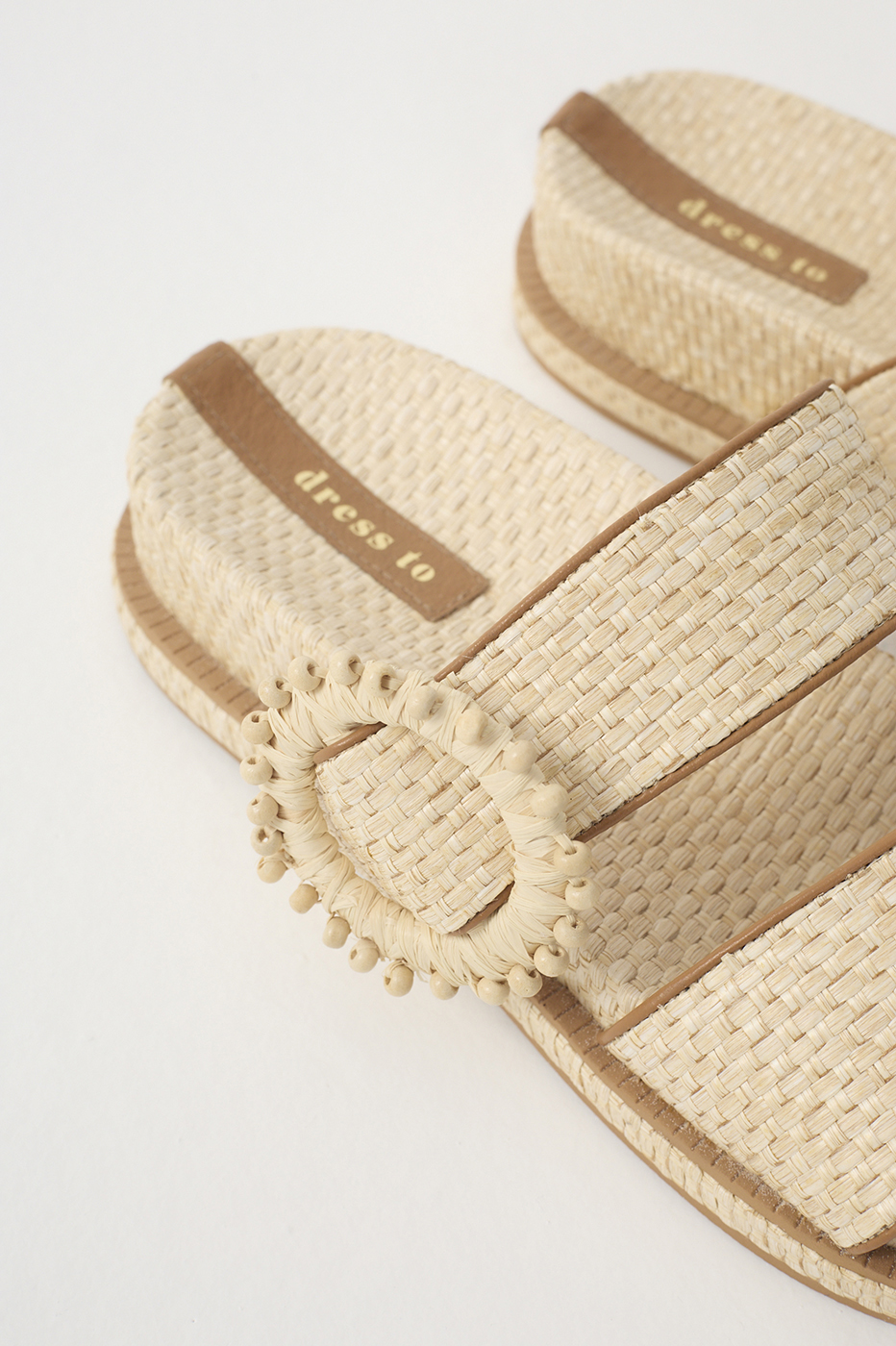 Beige Brisa Tropical Straw Sandals_3