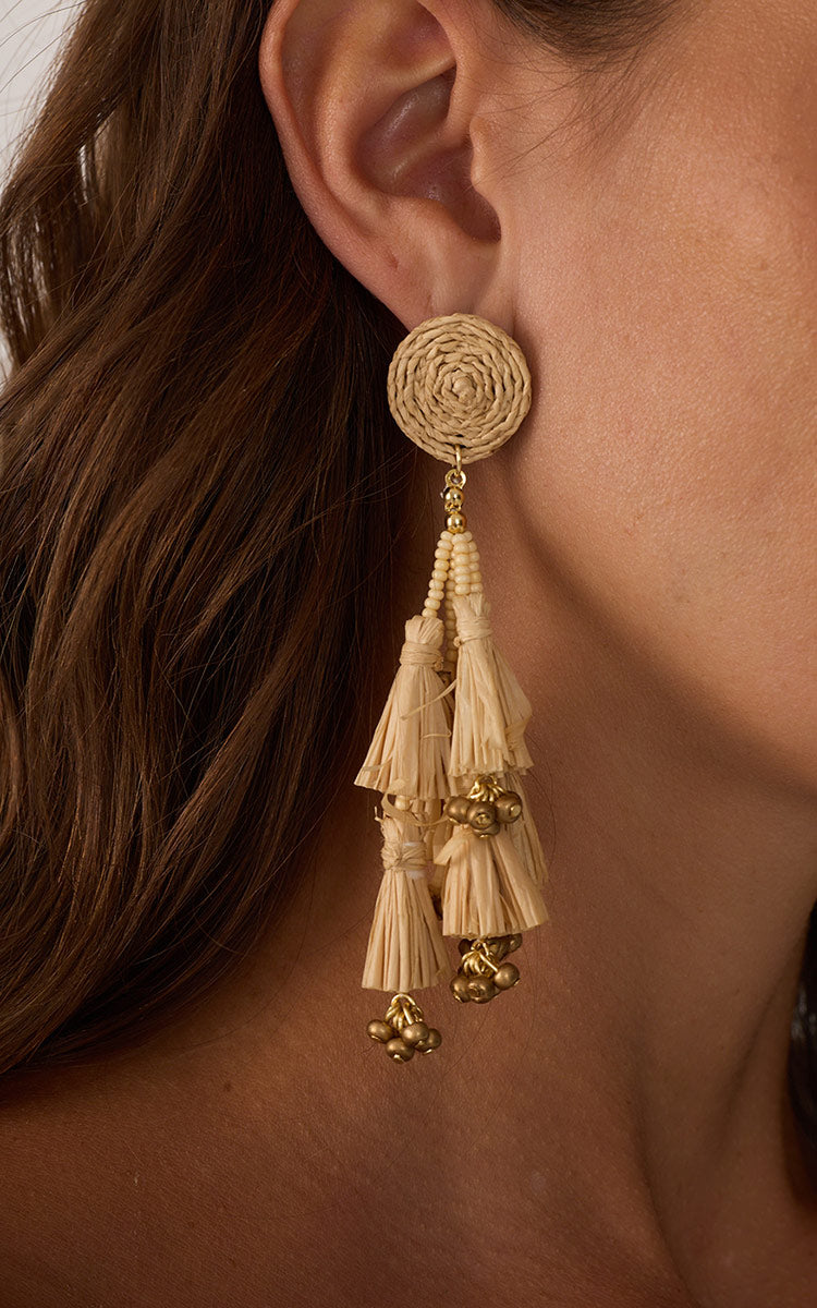 Beige Verdejar Straw Earrings_4