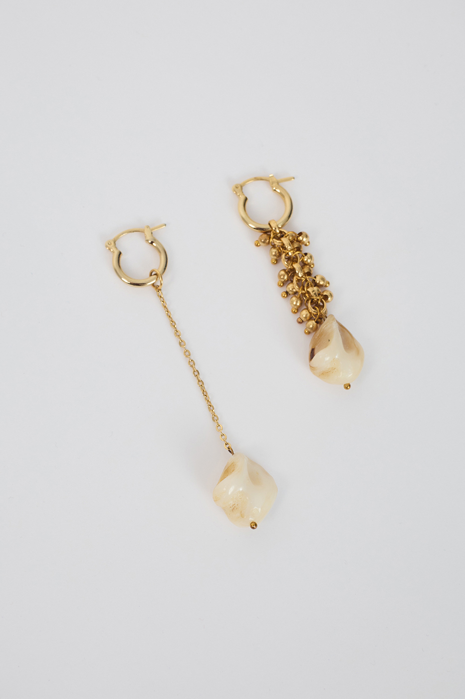 Asymmetric Mother-of-Pearl Earrings