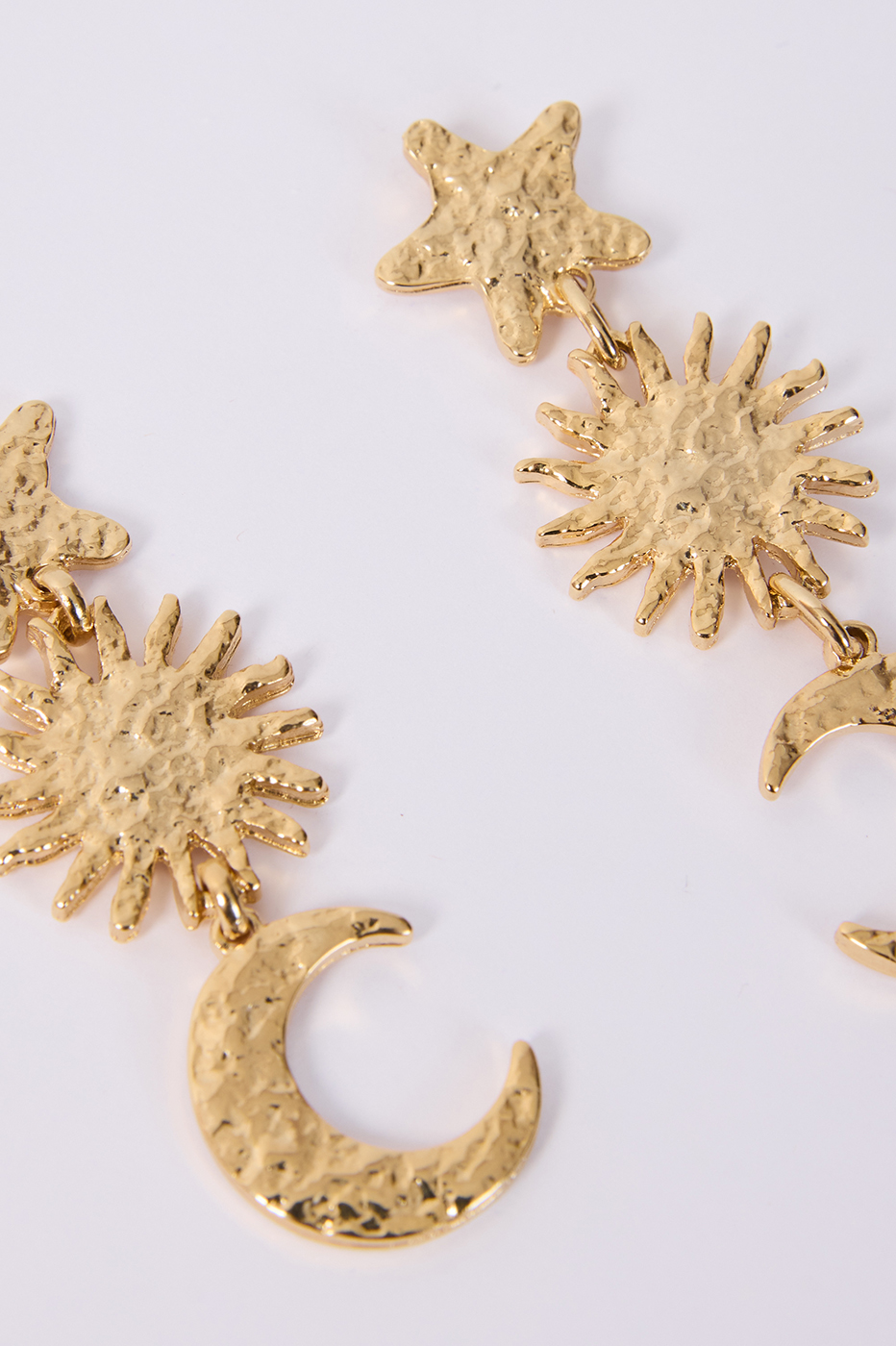 Golden Solaris and Luna Hanging Earrings_3