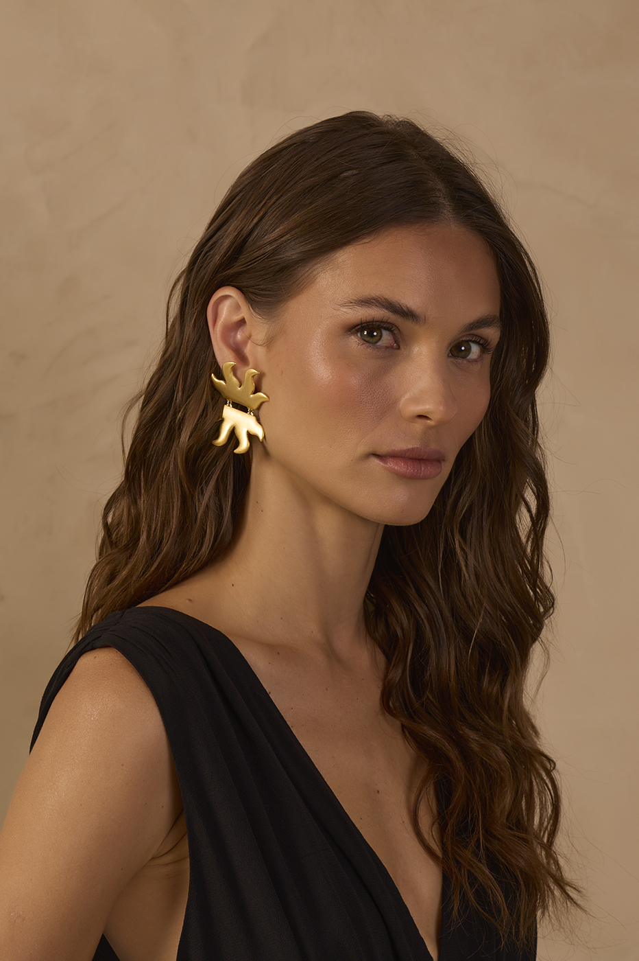Golden Alvorecer Hinged Two-Piece Earrings_1
