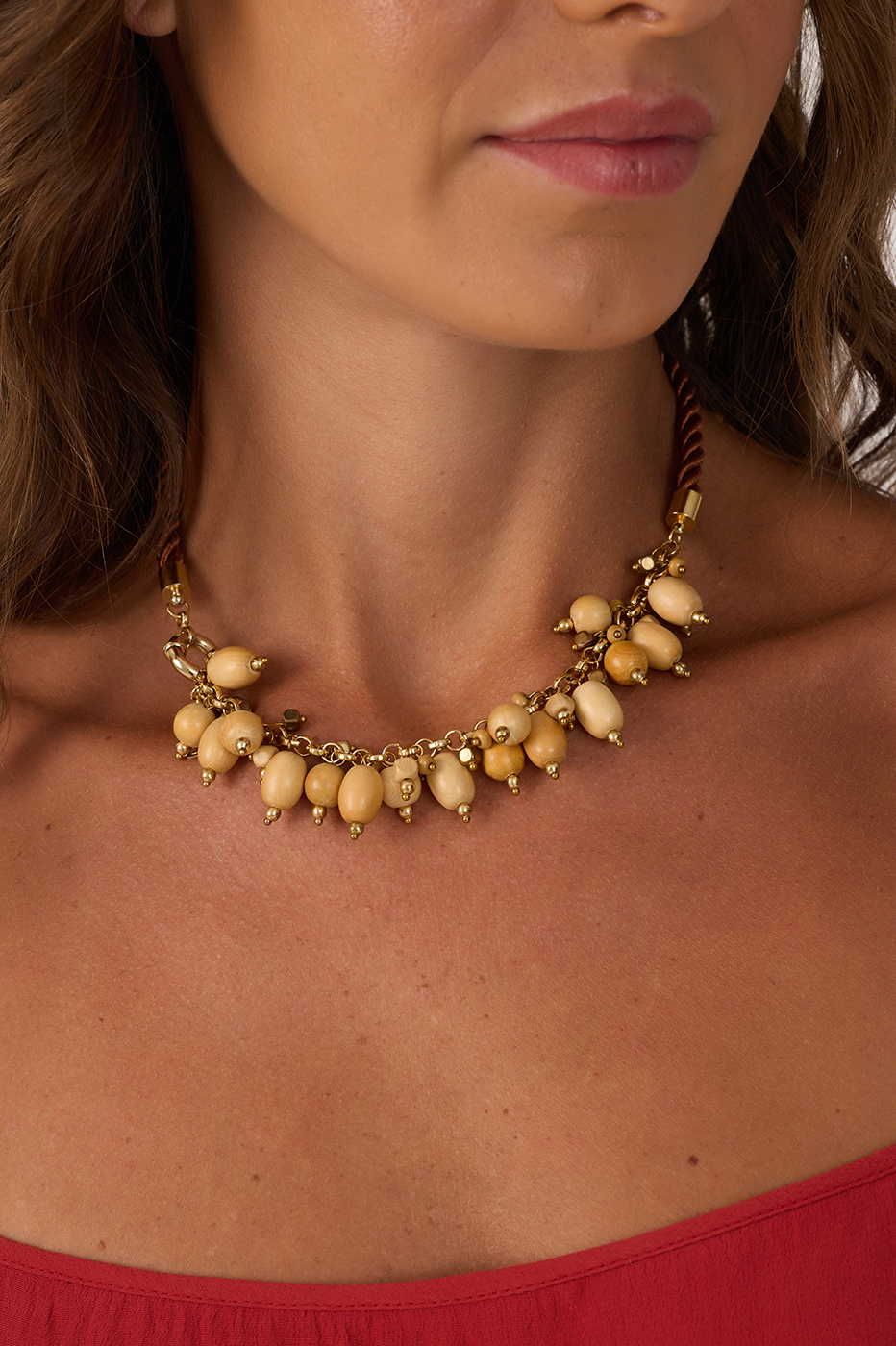 Wood and Crystals Necklace