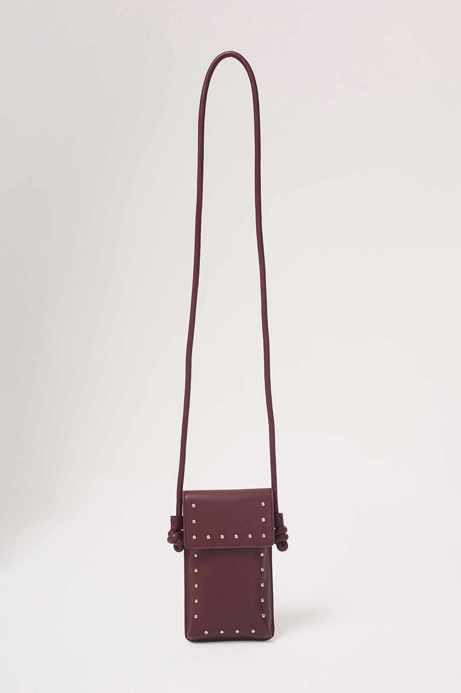 Burgundy Stud Cell Phone Bag_2