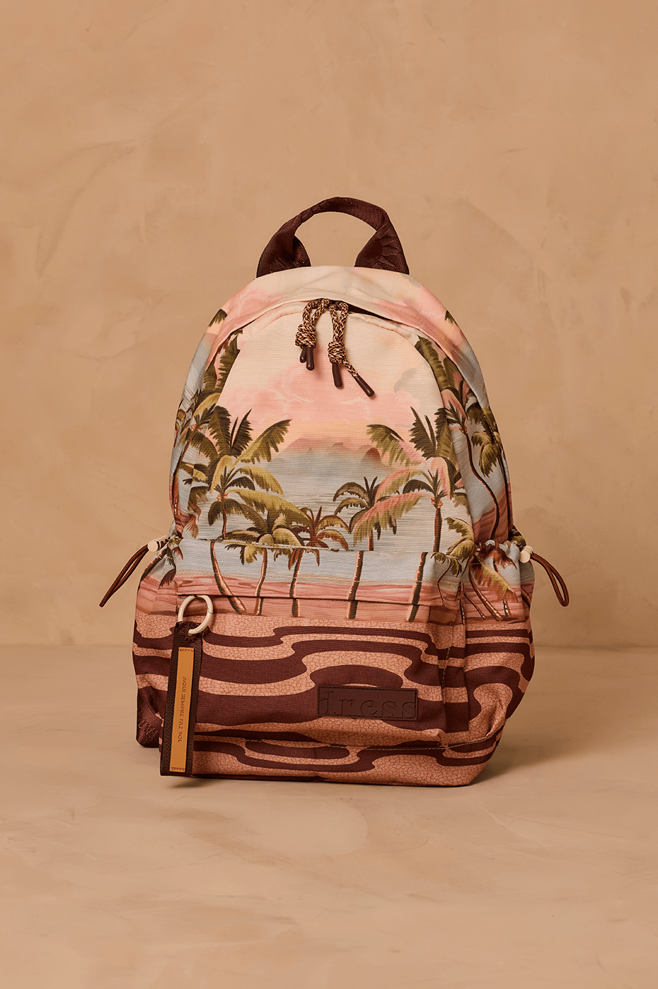 Multicolor Fim De Tarde Front Side Pockets Backpack_1