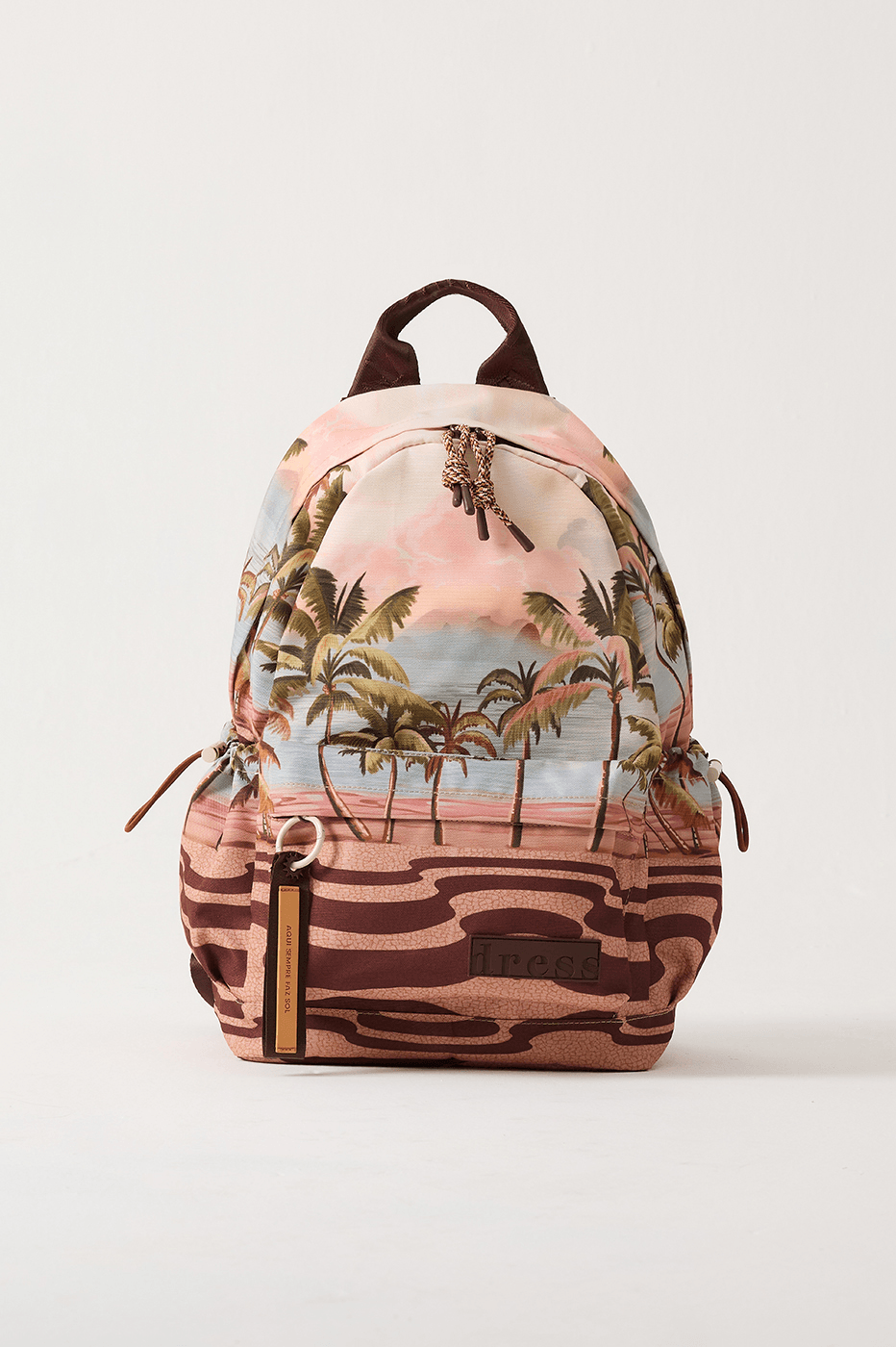 Multicolor Fim De Tarde Front Side Pockets Backpack_2