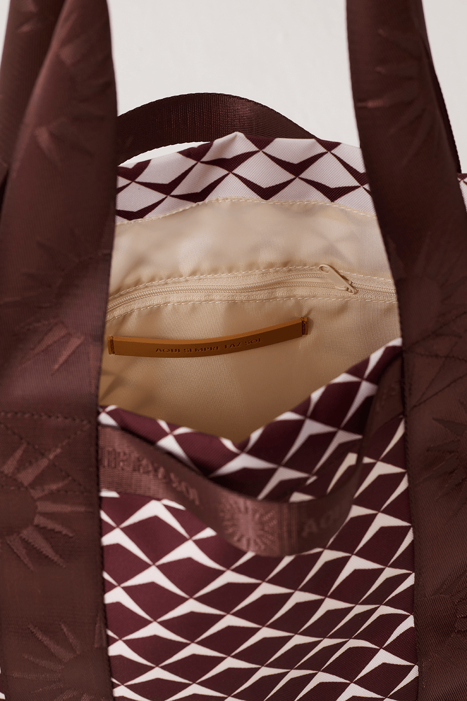 Brown Asa Delta Inside Pocket Tote Bag_3