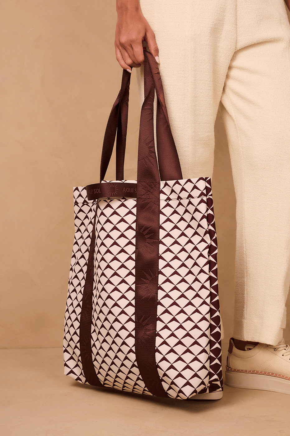 Brown Asa Delta Inside Pocket Tote Bag_6