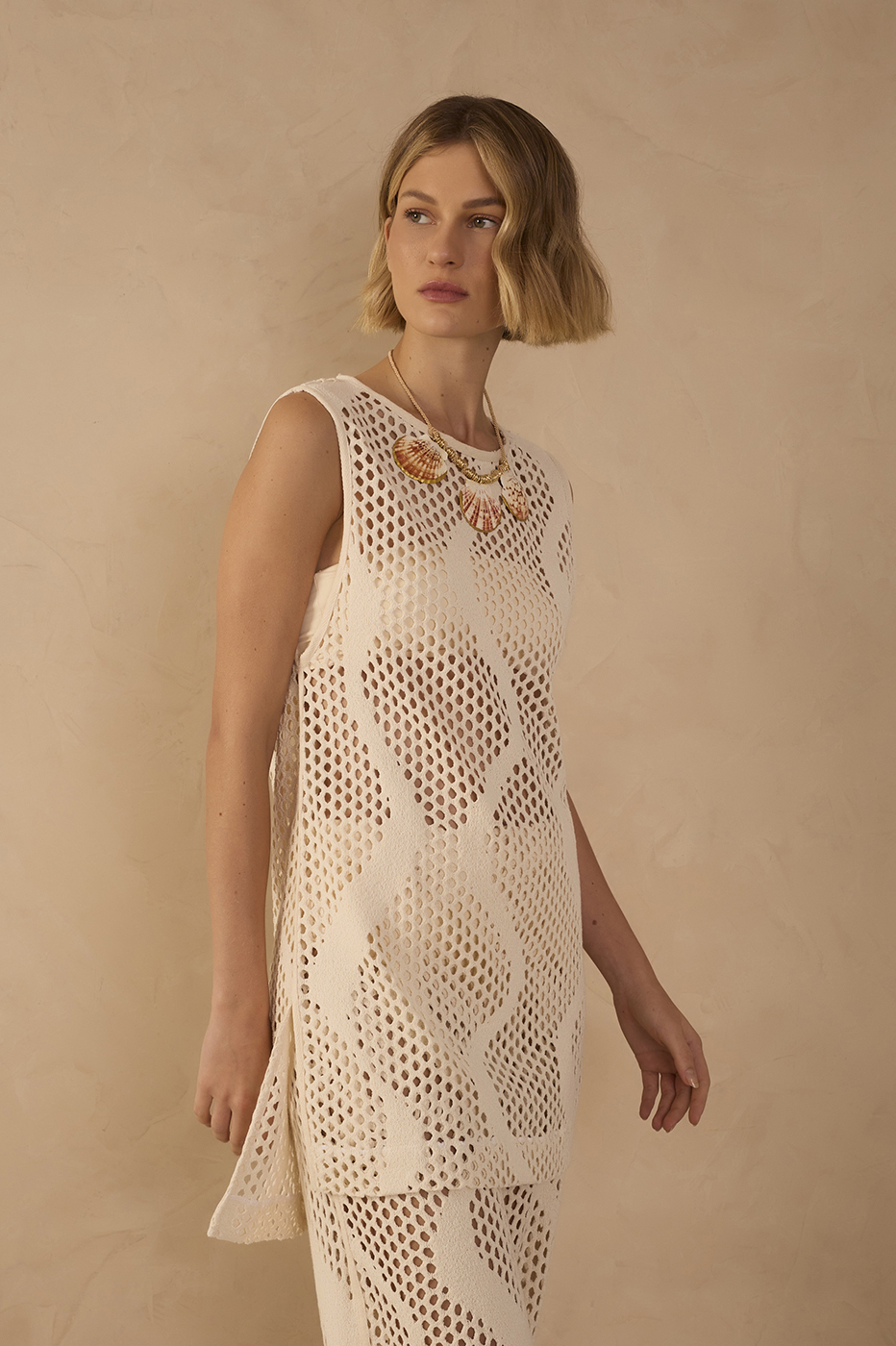 Knitted Tricot Blouse w/ Top