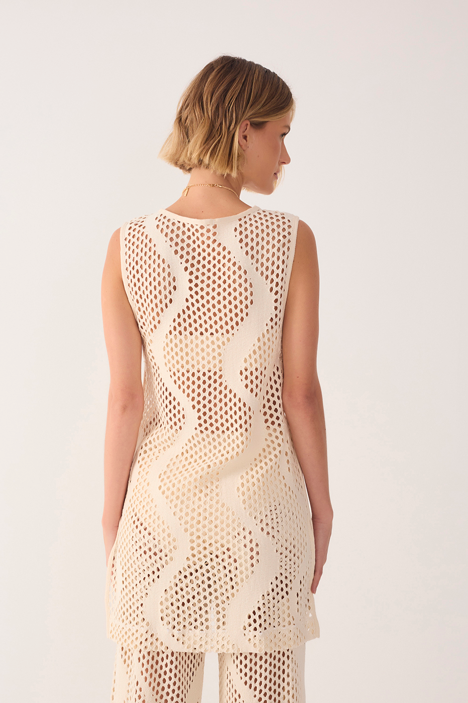 Knitted Tricot Blouse w/ Top