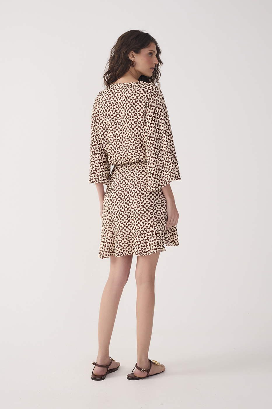 Beige Solar Drawstring Mini Dress_7