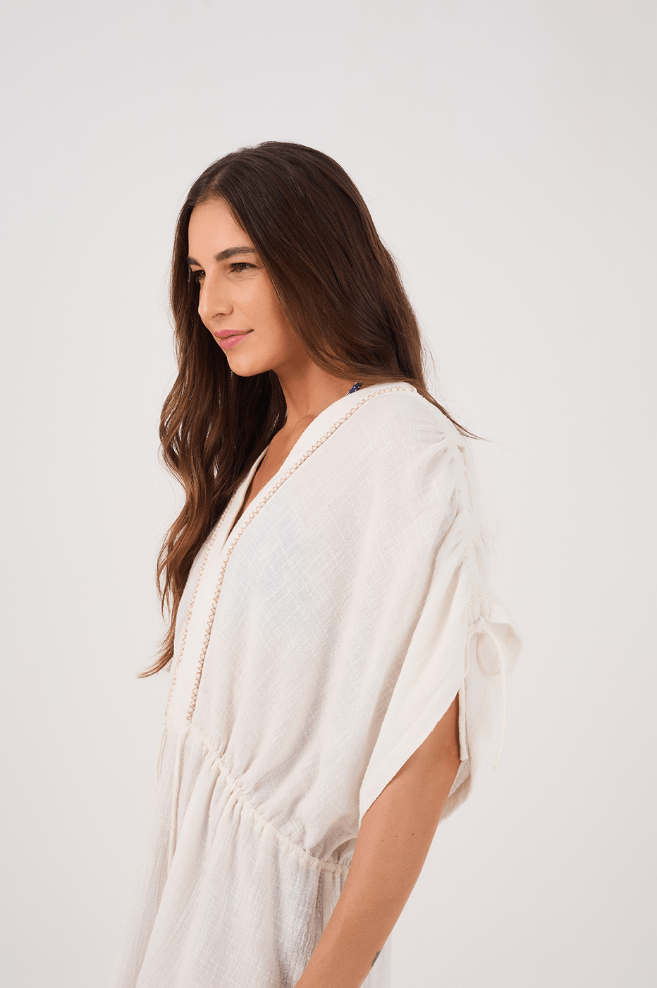 Embroidered Gauze Dress