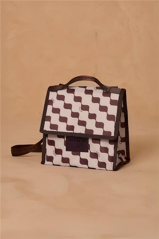 Brown Bossa Nova Handle Strap Insulated Lunch Bag_1