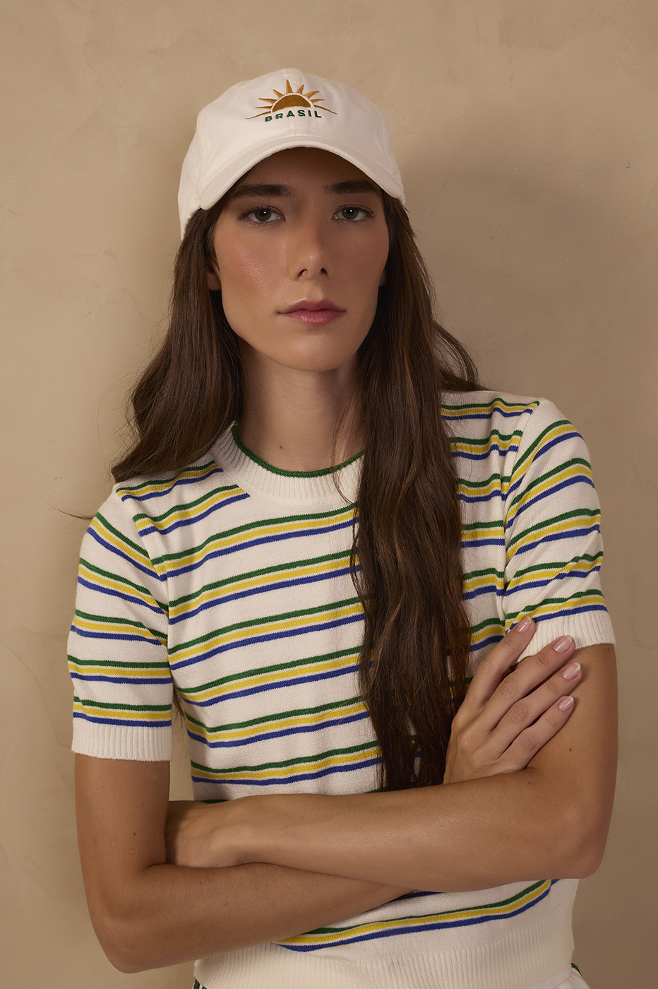 Off-White Brazil Embroidered Cotton Cap_1