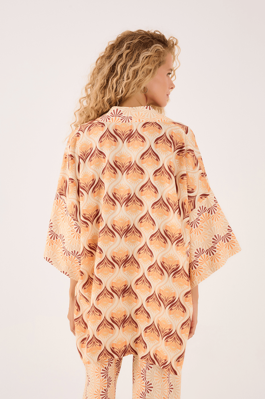 Linen Luz Mix Print Top Kimono_5