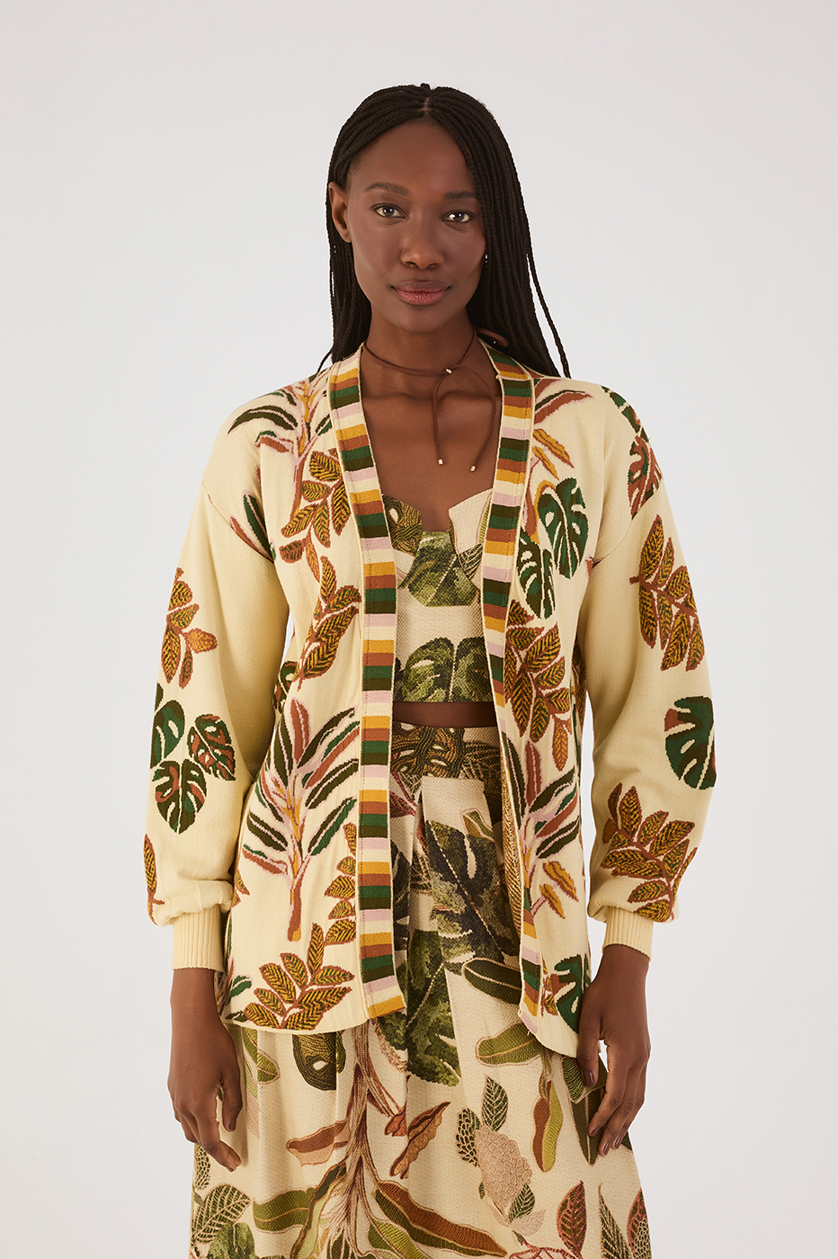 Tropikat Print Jacquard Jnit Cardigan_3