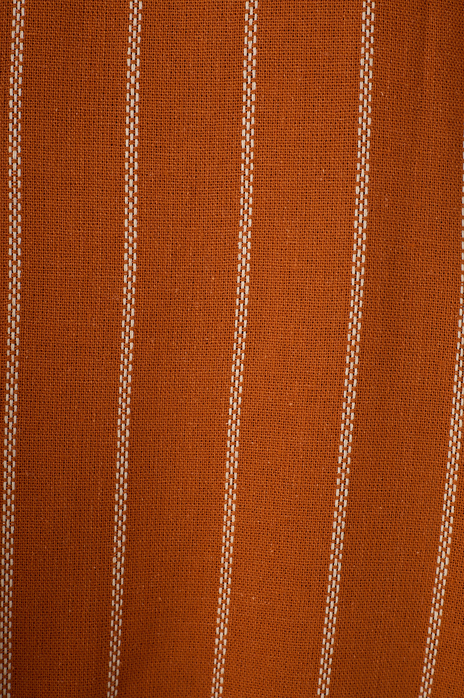 Ochre Striped Open Belted Linen Kimono_6